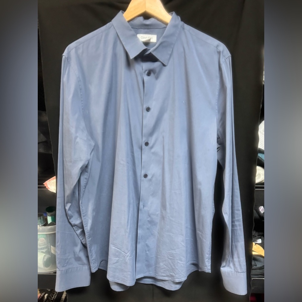 Calvin Klein Slate Blue Dress Shirt XL